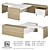 Modern Writing Desk Set with Movable Curbstone 3D model small image 1