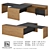 Modern Writing Desk Set with Movable Curbstone 3D model small image 2