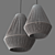 Natural Grey Paper Rope Pendant 3D model small image 7