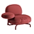 Elegant Italian Edra Cipria Armchair 3D model small image 6