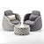 Textilene Rope Woven Outdoor Chair 3D model small image 3