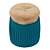 Barcelona Velvet Pouf 3D model small image 2