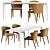 Italian-Made Calligaris Amelie Chair & Link Table 3D model small image 1