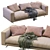 Modern Flexform Campiello Sofa 3D model small image 2