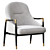 Elegant Brass Walnut Lounge Chairs 3D model small image 1