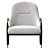 Elegant Brass Walnut Lounge Chairs 3D model small image 2