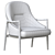 Elegant Brass Walnut Lounge Chairs 3D model small image 5