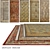 Luxurious Silk and Wool Carpets - 5 Piece Set 3D model small image 1