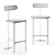 Sleek Park Place Bar Stool 3D model small image 2