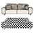 Misis Elegant Three-Seater Sofa 3D model small image 6