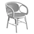 Sleek Rattan Dining Chair 3D model small image 5