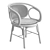 Sleek Rattan Dining Chair 3D model small image 6