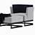 Elegant CERVINO Armchair: Marcel Wolterinck Design 3D model small image 3