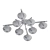 Elegant Lussole Ceiling Chandelier 3D model small image 2