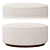 Sinclair Boucle Ottoman - Oyster Suede 3D model small image 2