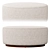 Sinclair Boucle Ottoman - Oyster Suede 3D model small image 3