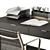 Elegant Black & Gold Office Set 3D model small image 3