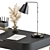 Elegant Black & Gold Office Set 3D model small image 4