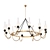Italian Brass & Glass Chandelier 3D model small image 1