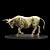 Bronze Bull Sculpture 3D model small image 1