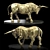 Bronze Bull Sculpture 3D model small image 3