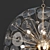 Elegant Poppy Glass Chandelier: Large 3D model small image 3