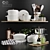 Sleek Kitchen Essentials Set 3D model small image 1