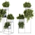 Modern Silver Plant Stand Set 3D model small image 2