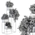 Modern Silver Plant Stand Set 3D model small image 5