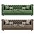 Classic Chester Sofa: Brown & Green | PBR Textured | 3D Model 3D model small image 1