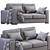 Luxury Orion Leather Sofa 3D model small image 2