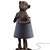 Adorable Monkey Trio: Brown, Gold, and Silver Table Lamp Set 3D model small image 2