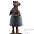 Adorable Monkey Trio: Brown, Gold, and Silver Table Lamp Set 3D model small image 5