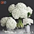 Elegant White Hydrangea and Peony Twig Vases 3D model small image 1