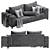 Modern Velvet Sofa 3D model small image 3