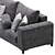 Modern Velvet Sofa 3D model small image 4