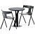 Modern Scandinavian Dining Set: Niels Table D70 & Wooden Chair Quadra 3D model small image 1