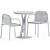 Elegant Niels Table & Armrest Chair 3D model small image 3