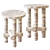 Travertine Side Tables: Elegant Ensemble by Clement Brazille 3D model small image 1