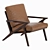 Elegant Leather Armchair by Crate & Barrel 3D model small image 1
