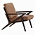 Elegant Leather Armchair by Crate & Barrel 3D model small image 4