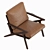 Elegant Leather Armchair by Crate & Barrel 3D model small image 5