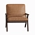 Elegant Leather Armchair by Crate & Barrel 3D model small image 6