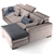 Elegant Cast Chaise: 3-Seat Maxi 3D model small image 2