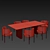 Minimalist Shiro Table & Akiko Chair Set 3D model small image 2