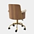 Elegant Roan Wood Office Chair 3D model small image 2