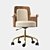 Elegant Roan Wood Office Chair 3D model small image 3