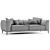 Modern Gray Capitano Sofa 3D model small image 6