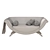 Elegant Gray Velvet Sofa 3D model small image 4