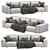 Dienne Cross Leather Sofa 3D model small image 1
